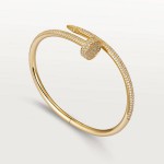 FASHION NAIL DIAMOND PAVE BRACELET,18k  Gold Plated,Moissanite