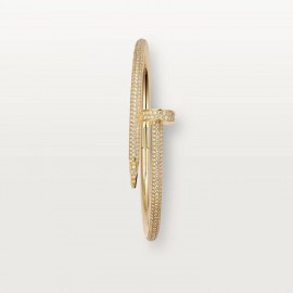 FASHION NAIL DIAMOND PAVE BRACELET,18k  Gold Plated,Moissanite