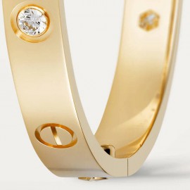 FASHION LOVE BRACELETS 4 DIAMONDS,18k  Gold Plated,Moissanite