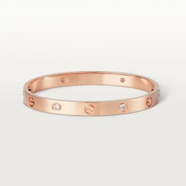 FASHION LOVE BRACELETS 4 DIAMONDS,18k  Gold Plated,Moissanite