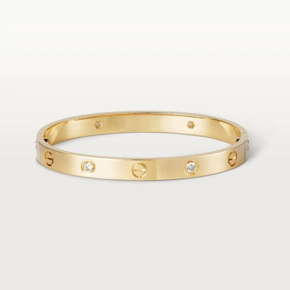 FASHION LOVE BRACELETS 4 DIAMONDS,18k  Gold Plated,Moissanite