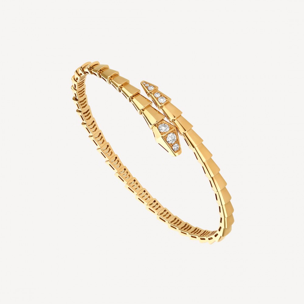 Serpenti Bracelet,18k  Gold Plated,Moissanite