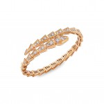 FASHION VIPER WRAP DIAMOND PAVED BRACELET ,18k  Gold Plated,Moissanite