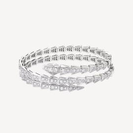 FASHION SERPENTI VIPER DB WRAP DIAMOND BRACELET ,18k  Gold Plated,Moissanite