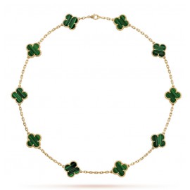 CLOVER NECKLACE 10 MOTIF 925 sterling silver + 18k gold plating